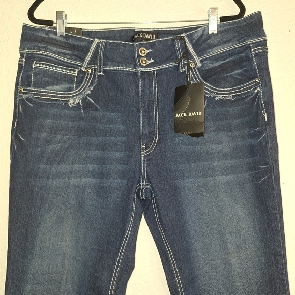 NWT Jack David Jeans Plus Size 22 Womens High Rise  Dark Denim - Picture 3 of 13